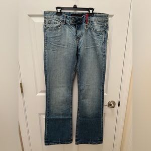 Buffalo Glory style, Stone wash/sand blasted jeans. Brand new with tags. 32x33.5